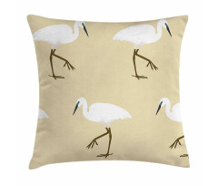 Leg Standing Heron Birds Pillow Cover