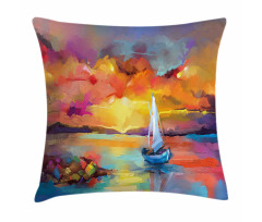 Impressionist Seascape Pillow Cover