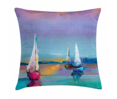 Modern Art Boat Sail Pillow Cover