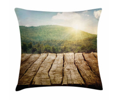 Mountain Side Landscape Pillow Cover