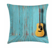 Guitar and Vintage Wall Pillow Cover