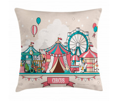 Circus Flat Balloons Pillow Cover