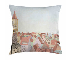 Pedestrian Town Cityscape Pillow Cover