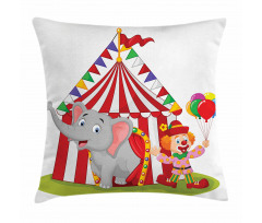 Circus Elephant Tent Pillow Cover