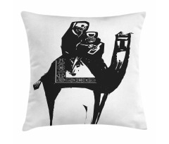 Death Drinks Wine on Camel Pillow Cover