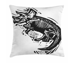 Woodcut Fossil Dinosaur Pillow Cover