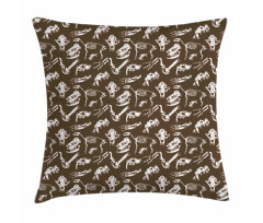 Prehistoric Creature Bones Pillow Cover