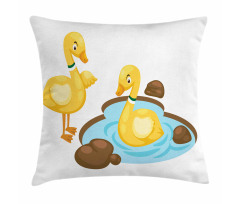 Funny Cartoon Style Animals Pillow Cover