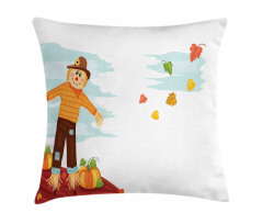 Scarecrow and Fruits Pillow Cover