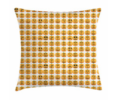 Jack O Lantern Faces Pillow Cover