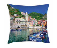 Panoramic Italian Village Pillow Cover