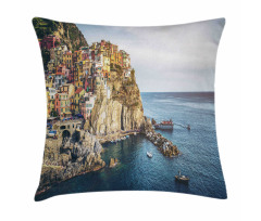 Manarola Village Panorama Pillow Cover