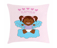 Child Flying on Clouds Pillow Cover