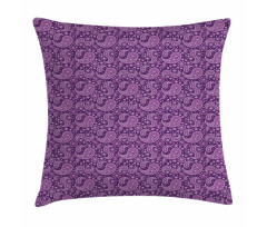 Floral Motif Damask Pillow Cover