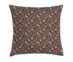 Animals Mushrooms Trees Pillow Cover