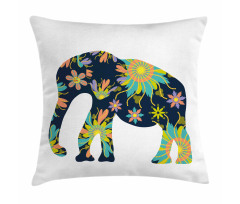 Oriental Floral Elephant Pillow Cover