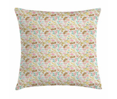 Nostalgic Pastel Botany Pillow Cover