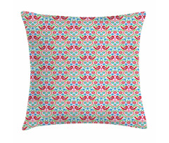 Flowers Birds and Hearts Pillow Cover