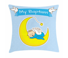 Baby Sleeps on the Moon Pillow Cover