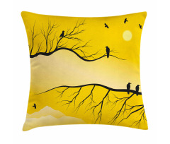 Birds on Bare Branches Pillow Cover