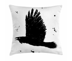 Gothic Ink Sketch Bird Pillow Cover