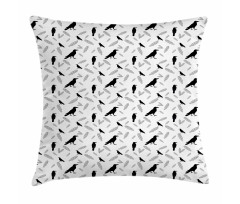 Goth Birds and Feathers Pillow Cover