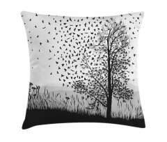 Murder of Crows on Tree Pillow Cover