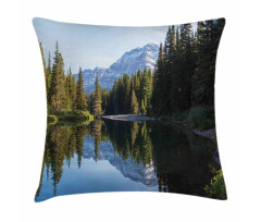 Fir Tree Reflections on Lake Pillow Cover