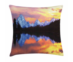 Grand Tetons View at Sunset Pillow Cover