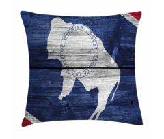 Equality State Flag Wooden Pillow Cover