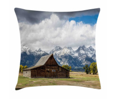 Rustic Wooden Cottage View Pillow Cover