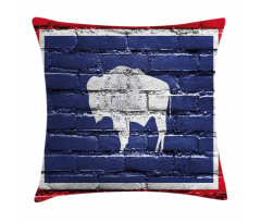 State Flag Paint on Bricks Pillow Cover