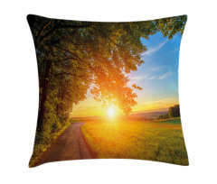 Tranquil Path at Sunset Pillow Cover