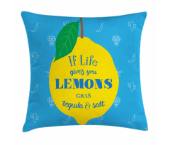 Mexican Words on Lemon Pillow Cover