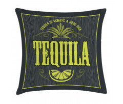 Vintage Alcohol Themed Text Pillow Cover