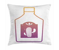 Ombre Outline Bottle Cactus Pillow Cover