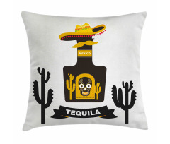 Sugar Skull on Bottle Hat Pillow Cover