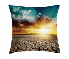 Sunset Cracked Earth Pillow Cover