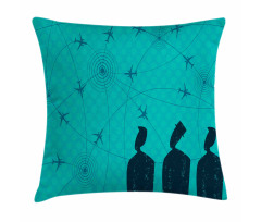 Men Look Flight Paths Pillow Cover