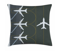 Landed Parked Airplanes Pillow Cover