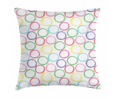 Childish Scribble Circles Pillow Cover