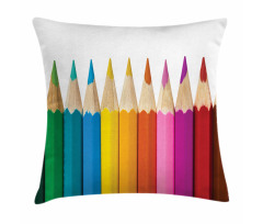 Colorful Pencils Macro Photo Pillow Cover