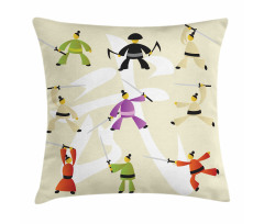 Japanese Martial Art Icons Pillow Cover