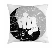 Fist in Yin Yang Pillow Cover