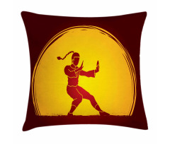 Bicolour Karate Pose Moon Pillow Cover