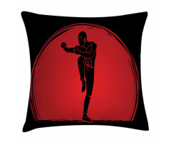 Man Silhouette Pose Round Pillow Cover