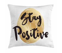 Phrase on Circular Pillow Cover