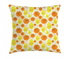 Cheerful Lemon and Orange Pillow Cover