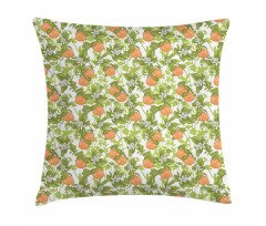 Vintage Mandarins Flowers Pillow Cover