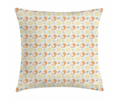 Engraved Drawn Mandarins Pillow Cover